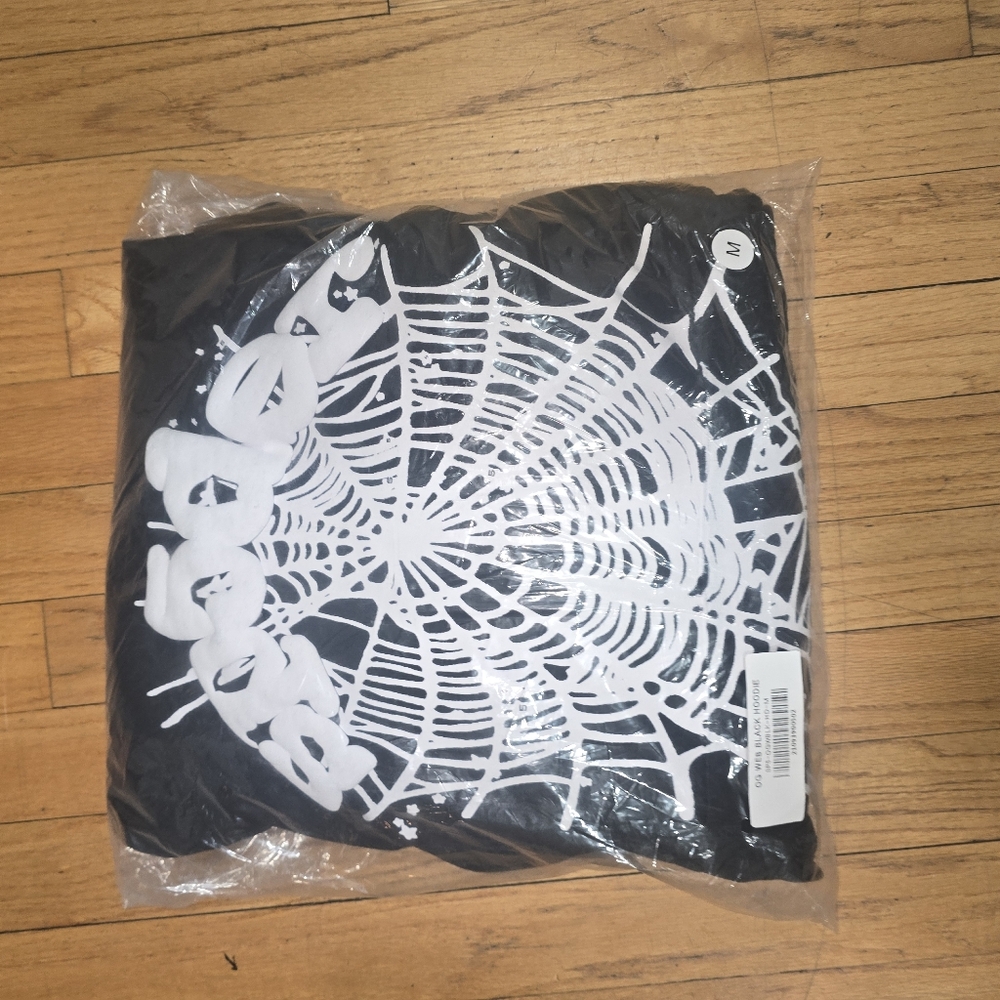 Sp5der hoodie black and white